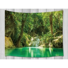 Lake and Green Forest Nature Tapestry For Living Room Bedroom Dorm Wall Hanging   253815389218